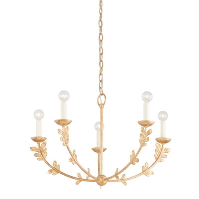 Florian 5 Light Small Chandelier - Gesso White