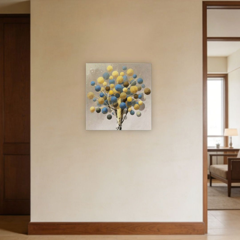 Arbre à boules coloré, sans cadre, art mural, 16 x 16