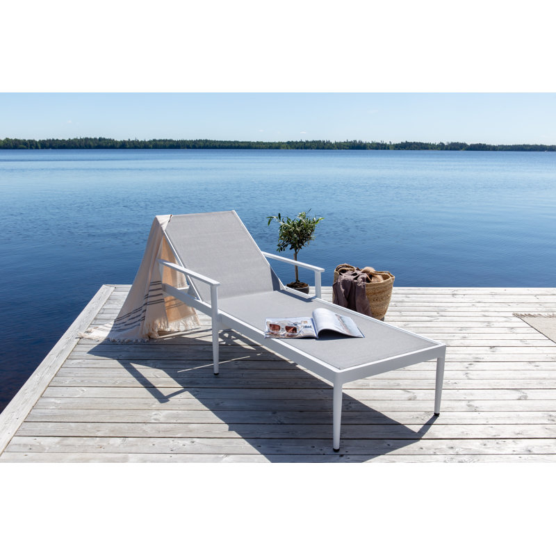 Elmerine 195cm Long Reclining Single Sun Lounger, White