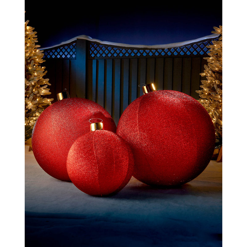 PVC Ball Ornament, Red, 45.72cm H x 45.72cm W x 45.72cm D
