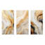 Or et blanc rivière de marbre - ensemble de 3 reproductions d'art mural en métal-103229064