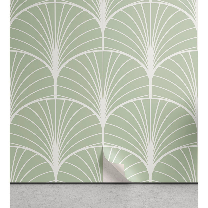 Rouleau géométrique Kalaeb, Vert pâle / blanc, 13 po x 36 po