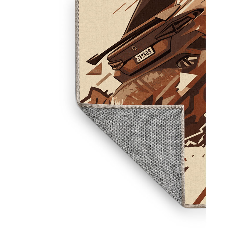 Tapis géométrique moderne élégant et chic lavable à la machine Aust, 8 x 12