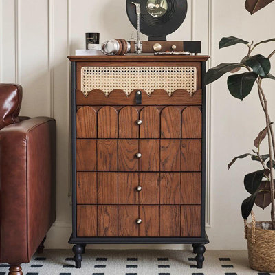 Armoire d'appoint en rotin haut de gamme de style rétro