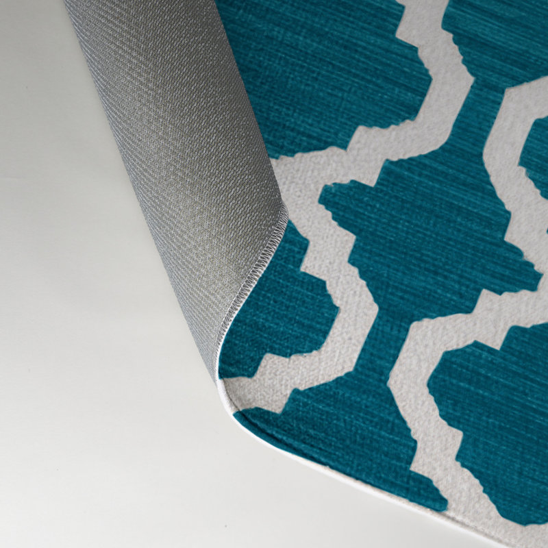 Tapis bleu intérieur et extérieur Trellis, Rectangulaire 3 pi x 5 pi