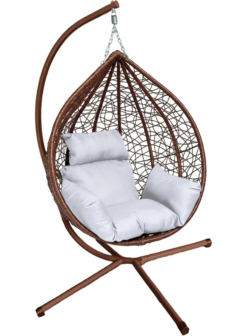 Garden Swing Egg Chair Seat Rattan Hanging Hammock With Cushions