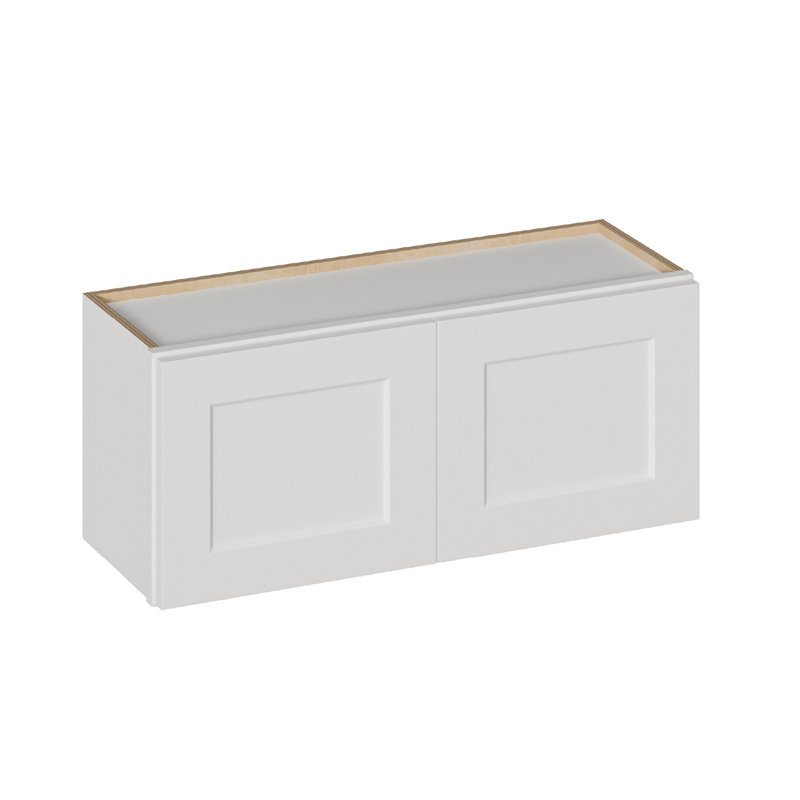 Petite armoire murale en bois massif - l 36 po x P 12 po x H 15 po, peinte en blanc, prête à assembler