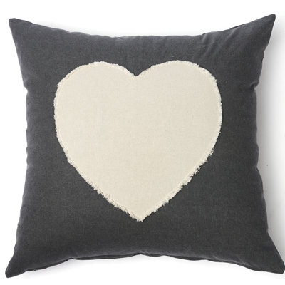 Heart Cotton Throw Pillow