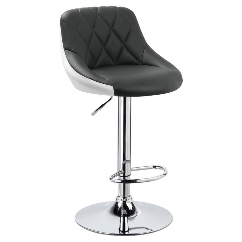 Dequay Swivel Bar Stool, Grey/White