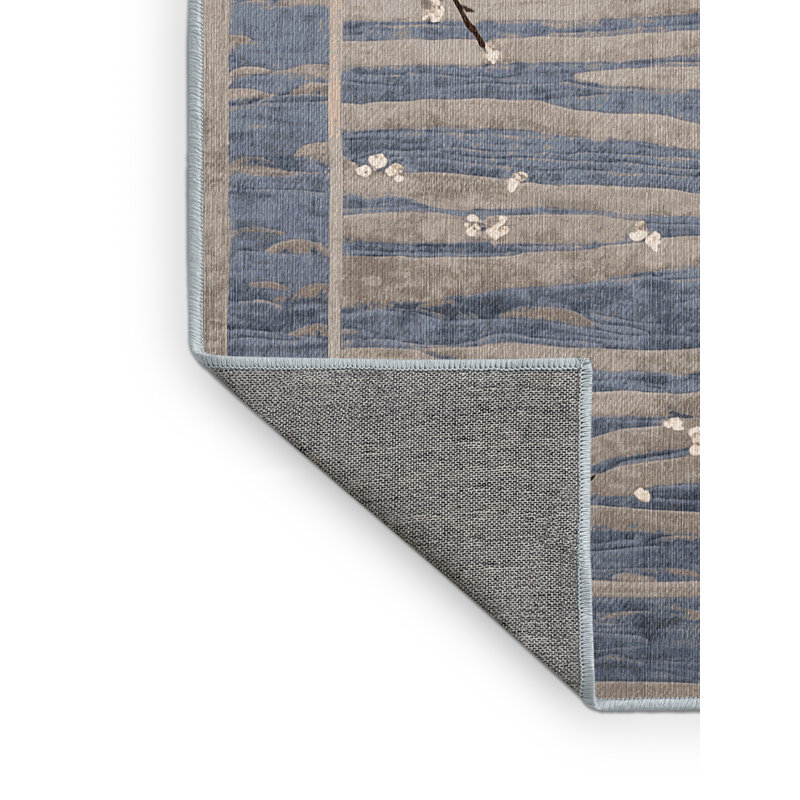 Tapis bleu lavable à la machine, Tapis de couloir 2 pi x 4 pi