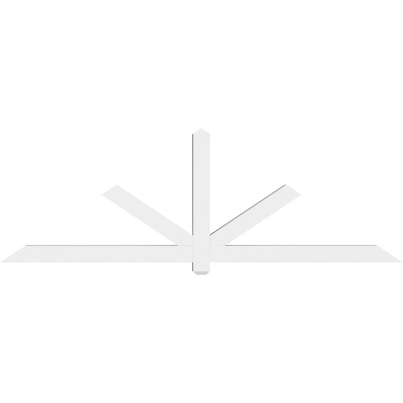 Kennewick Architectural Grade PVC Gable Bracket, 32" H x 96" W (Pitch: 8/12), 4" D x 4" F