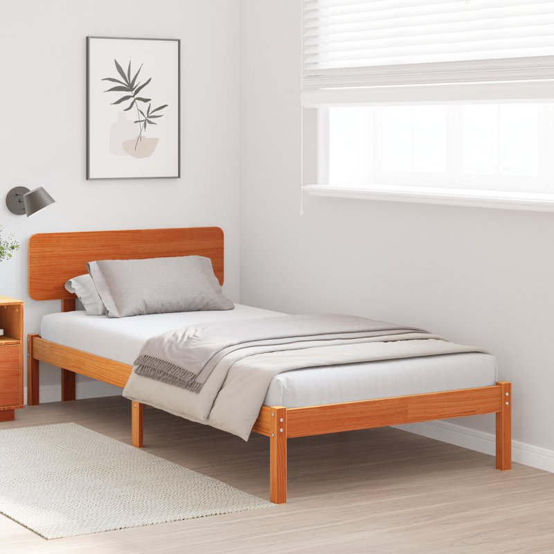 Vidaxl Bed Frame With Headboard Solid Pine Wood, White, European Kingsize (160 x 200 cm)