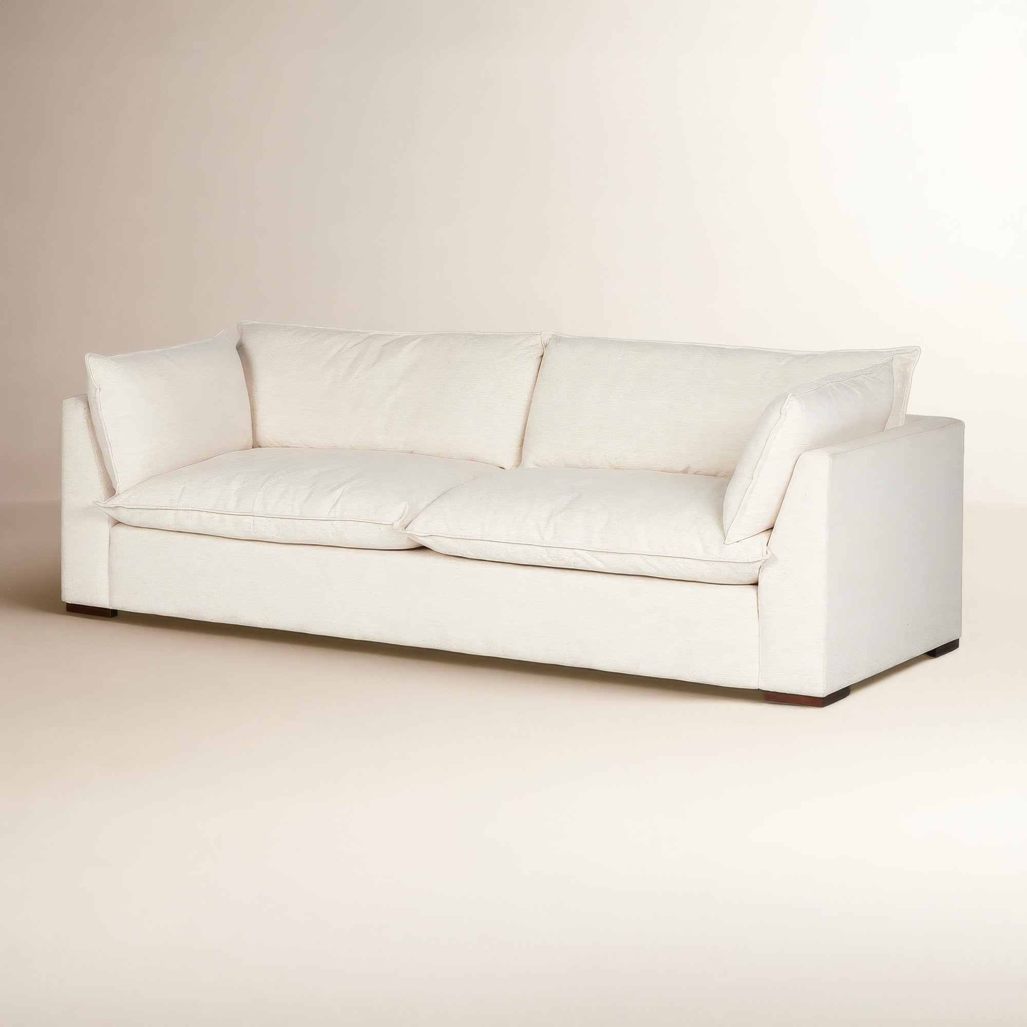 Hestia 108'' Upholstered Sofa, Cream Polyester Blend