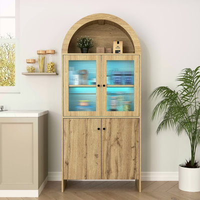 Modern Tech-Inspired MDF Dome Cabinet - A Smart Combination Of Snack Storage And LED Lighting. by Ophelia & Co.