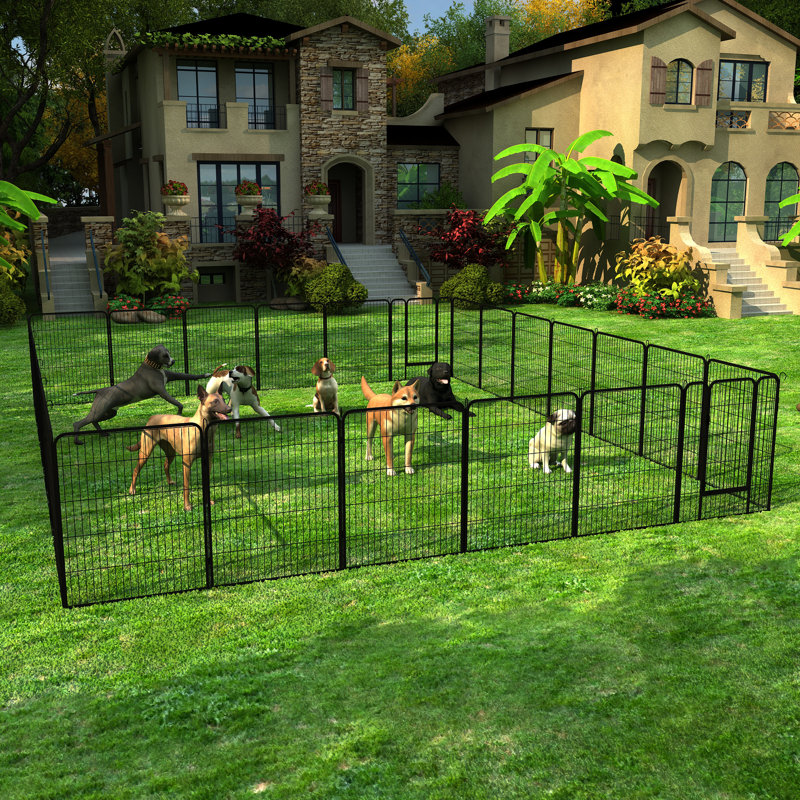 31.7'' H Panel Metal Exercise Pen With Door