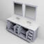 Meuble-lavabo double gris foncé 84 po X 22 po, comptoir et robinet en quartz blanc, 34 miroirs - traitement anti-rayures et anti-taches-19826176