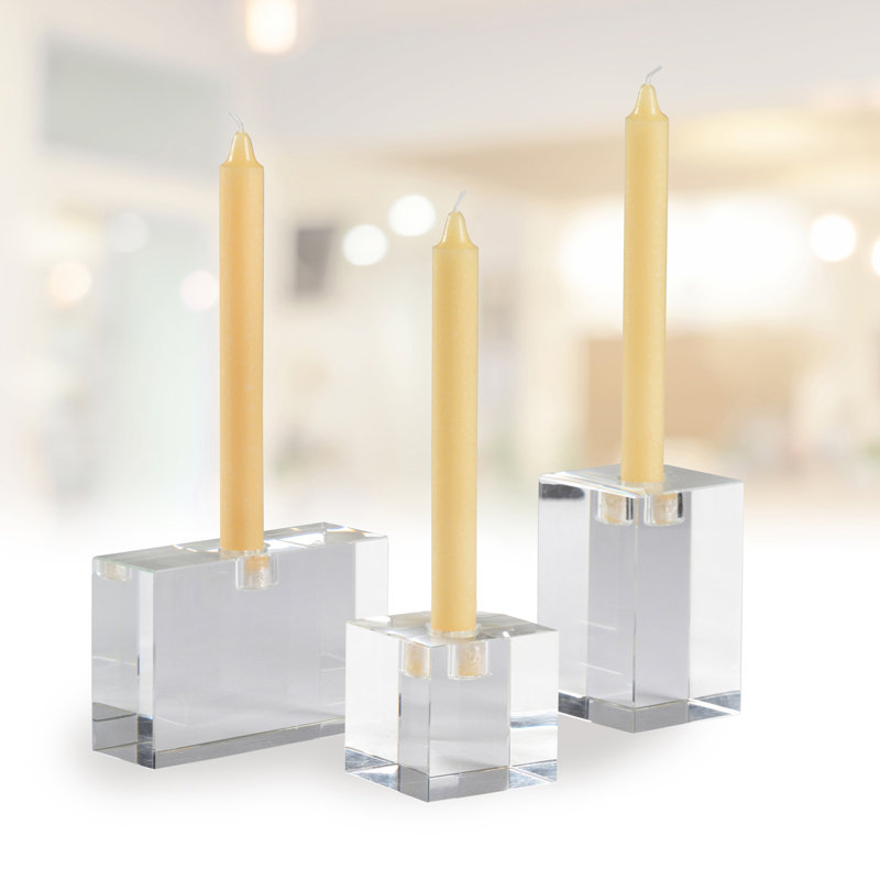 Chelsea Crystal 4" Modern Tabletop Candlestick