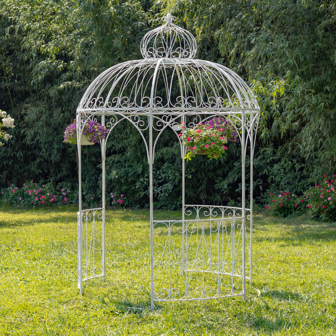 6.5 Ft. W x 6.5 FT. D Iron Patio Gazebo Zaer Ltd International Roof 