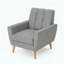 Fauteuil club en tissu Mid-Century-1811343746