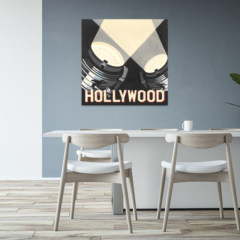 Hollywood, art abstrait contemporain, H 32 po x l 32 po