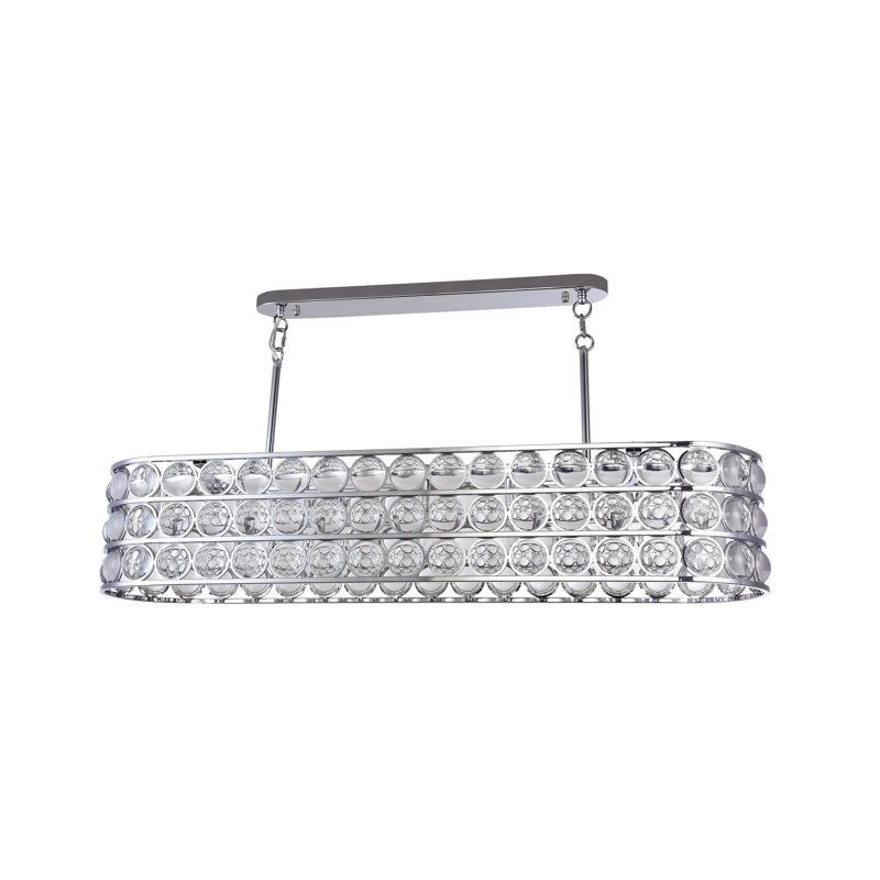 Kayeleigh 7 Light Transitional Chrome Chandelier With Magnifying Glass Accents