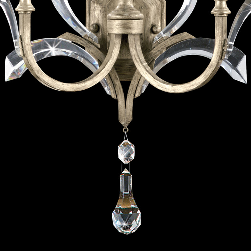 Beveled Arcs Candle Wall Light, Muted Silver Leaf