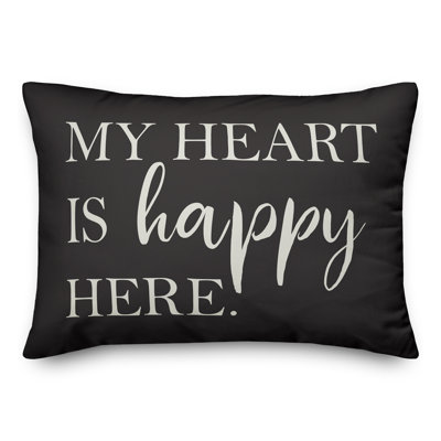  Heart Is Happy Here Outdoor Rectangular Pillow Cover & Insert
