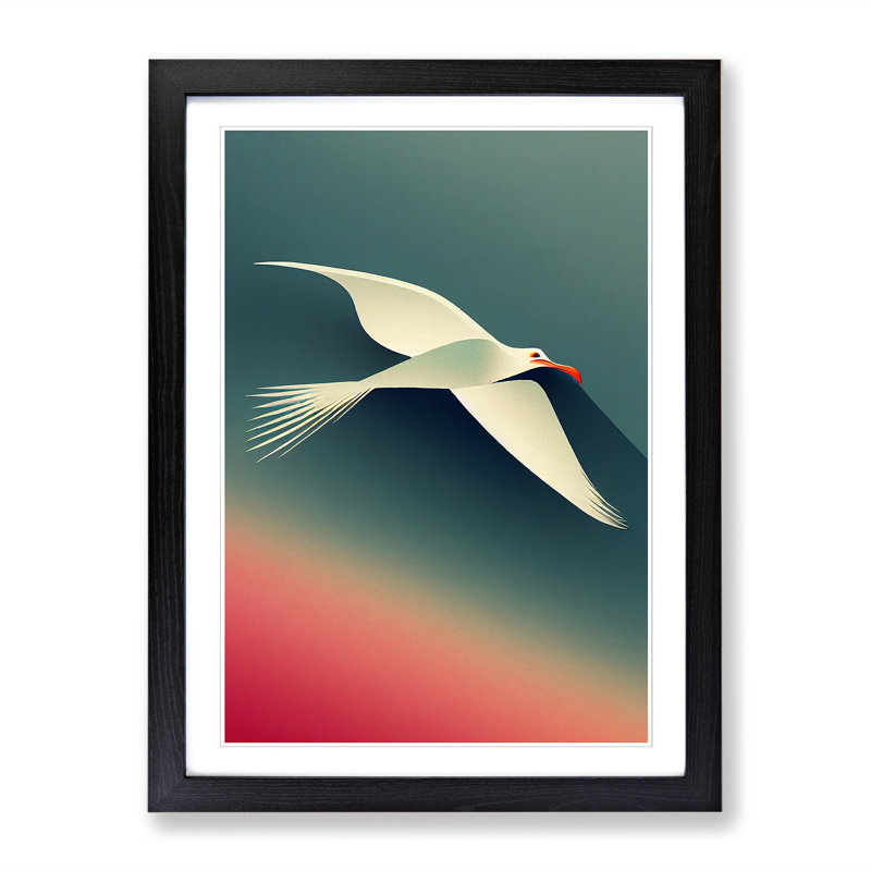 Seagull Abstract Art Vol.3 - Single Picture Frame Print, Black, 34cm H x 25cm W x 2cm D