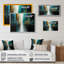 Abstrait géométrique noir et vert II - reproduction sur toile-86878894-86878893