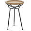 Adore Decor Easton Side Table, Solid Wood Tray Top with 3 Metal Legs, Light Beige