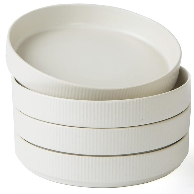 Ensemble de bols à pâtes en grès (ensemble de 4), Matte White