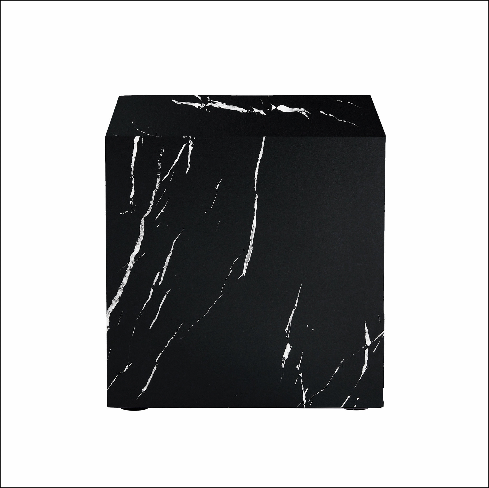 Modern white MDF + sticker material, cube fashion texture design coffee table, suitable for various situations and scenes, is a good choice for home decoration.