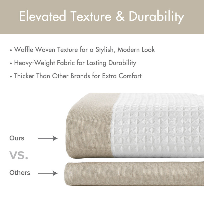 Spa Waffle Taupe 72x72'' Shower Curtain with 3M Treatment, Taupe, 72"H x 72"W
