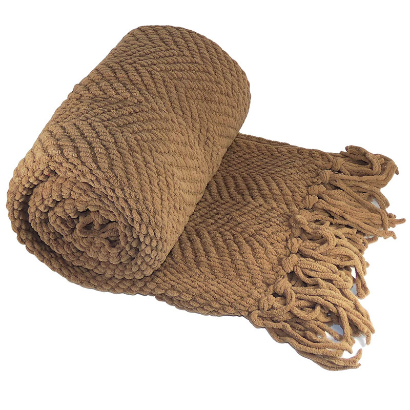 Jeté en tricot de tweed, Amphore, 50 po x 60 po