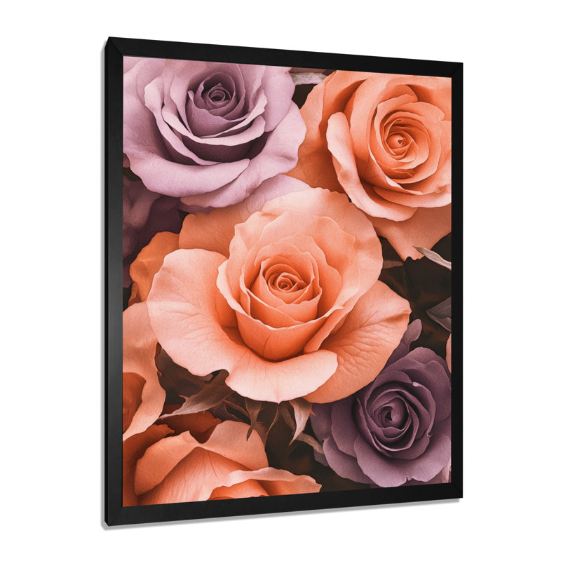 Bolivar - impressions florales sur toile, Noir, noir, noir, noir, H 20 po x l 12 po, Reproduction encadrée d'une seule photo