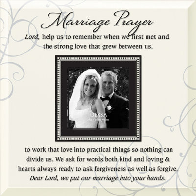 Cadre photo en verre biseauté "mariage prayer"