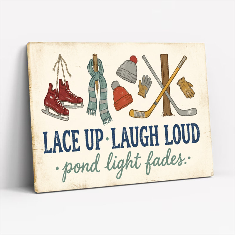 Ensemble de 1 tableau sur toile Lace Up Laugh Loud Pond Light Fades, 20"H x 30"W, Wrapped Canvas
