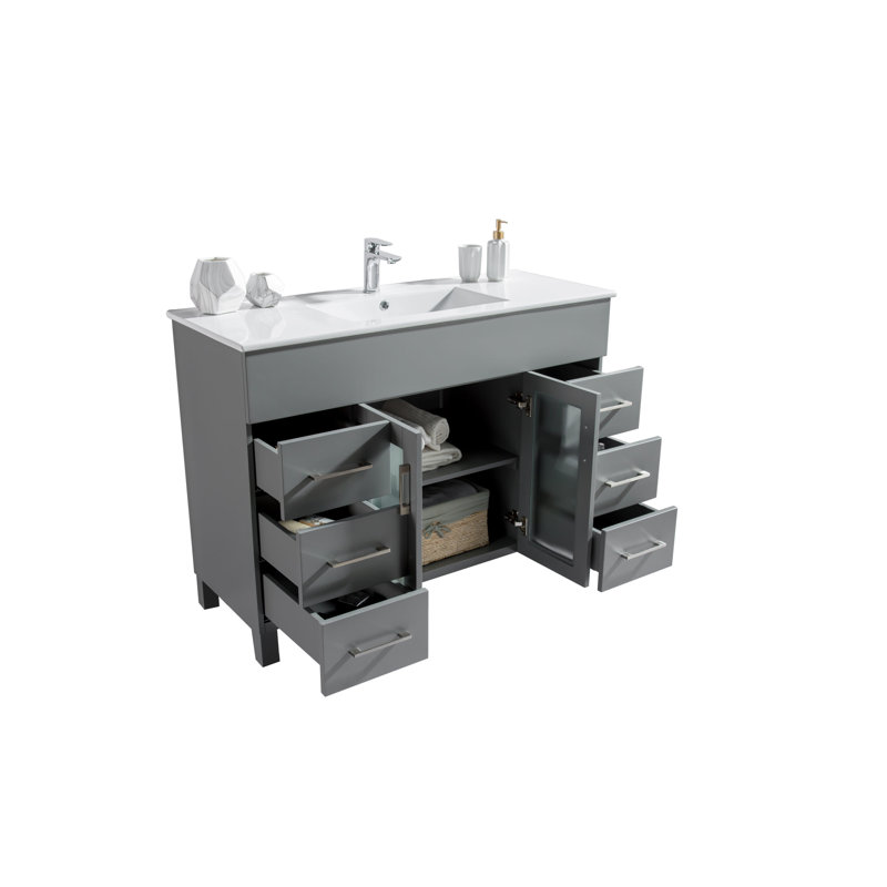 Ensemble de meuble-lavabo simple 47,64 ", gris