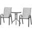 Ensemble bistro d'extérieur 3 pièces comprenant une table ronde et 2 fauteuils, pour la cour arrière, le balcon et le gris-1983454876