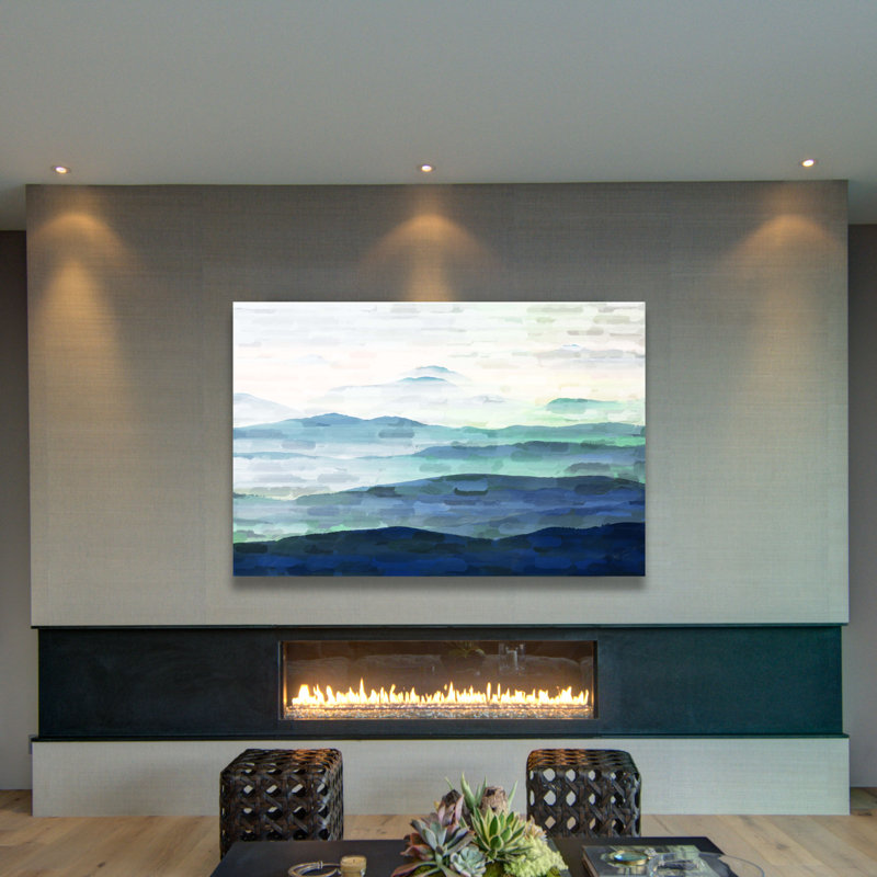 «Mountain Tops» par Art Collective, reproduction sur toile tendue, 40 po x 60 po