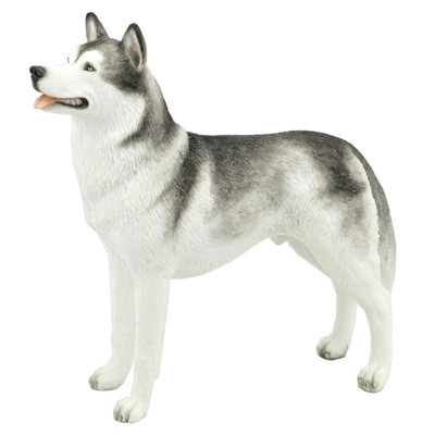 5.71 In L Siberian Husky Figurine  Poly Resin