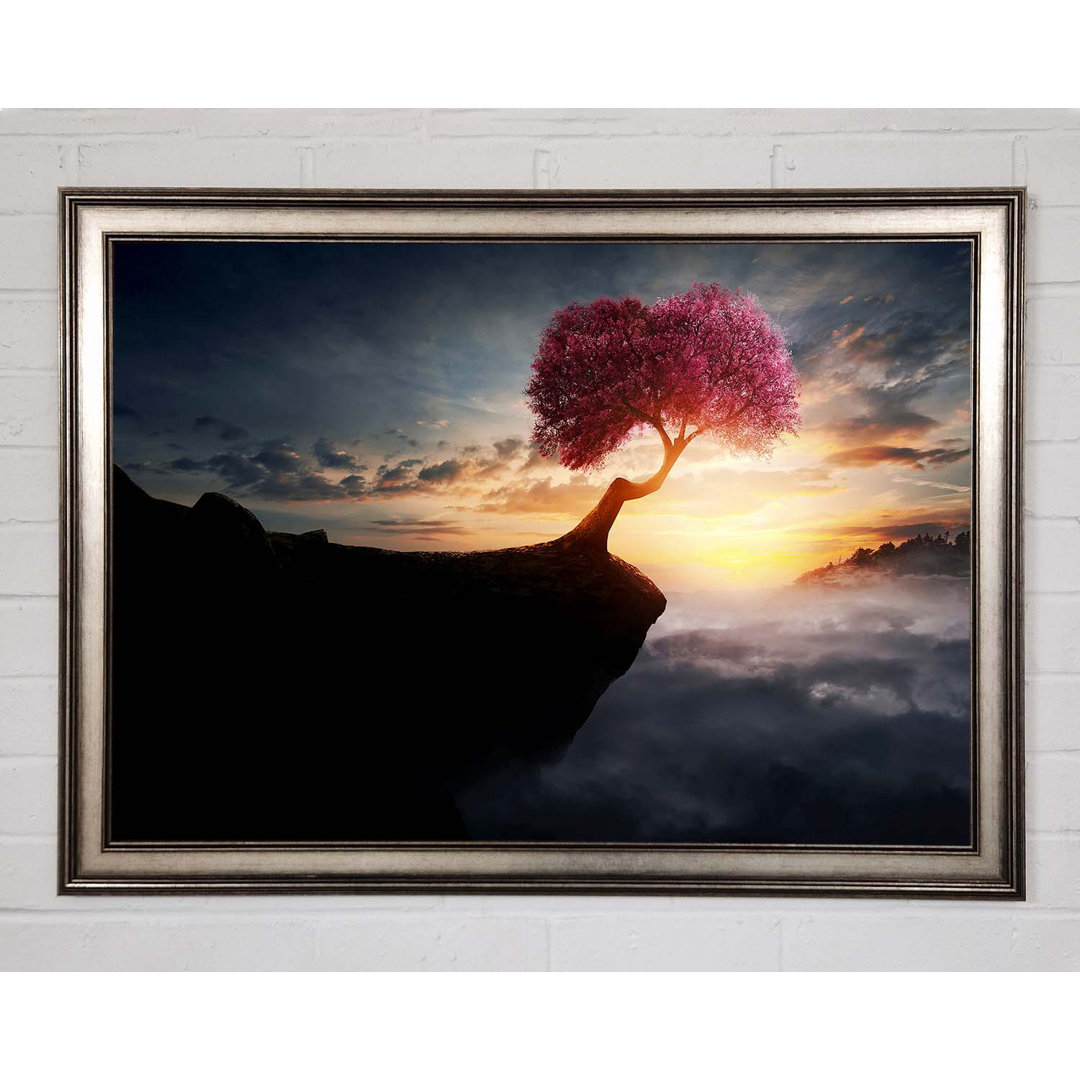 Pink Tree Cliff Top - Einzelner Bilderrahmen Kunstdrucke