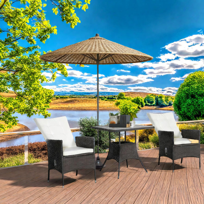 Comfortable Patio Dining Sets, Steel Rattan, Rustic Style, Outdoor Leisure