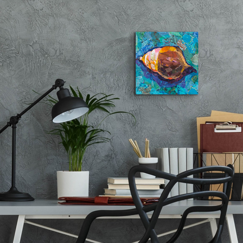 «Blue Spiral» par St. Hilaire Elizabeth, H 12 po x l 12 po x P 0,13 po