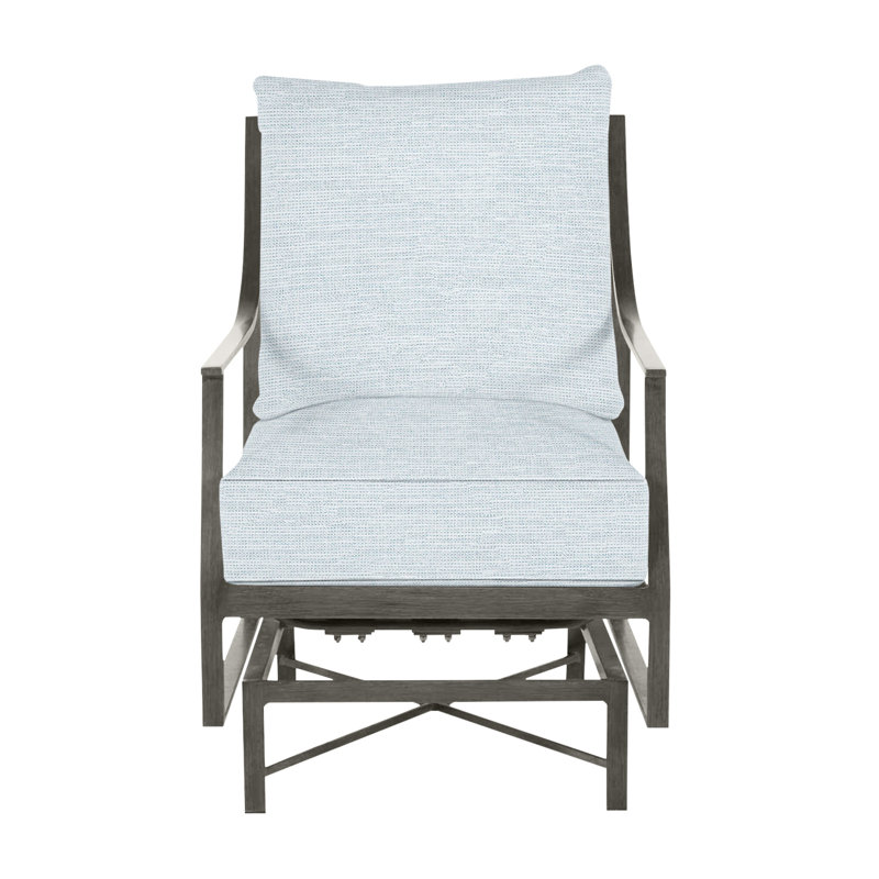 Monaco Patio Chair with Cushions, Welt, Slate Gray, Paper Sky