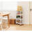4-Tier Slim Rolling Storage Cart With Wood Top, Narrow Space Organizer For Bathroom, Kitchen, Laundry Room, Durable Metal Utility Cart With Wheels For Small Spaces-653123035