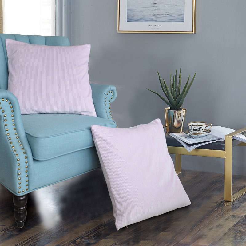 Housse de coussin carrée, Rose tendre, 26 po x 26 po