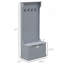 Arbre d'entrée 28 po 3-en-1 avec banc de rangement, portemanteau avec quatre crochets et rangement pour chaussures, gris-683889896