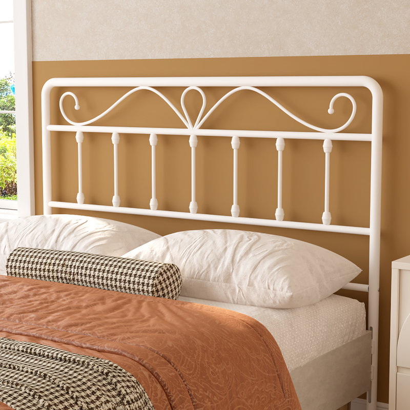 Open-Frame Steel Metal Headboard, Full , White