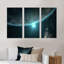 «Sunrise In Earth From Space - Landscape», ensemble de 3 toiles encadrées-2032211842-2032211853